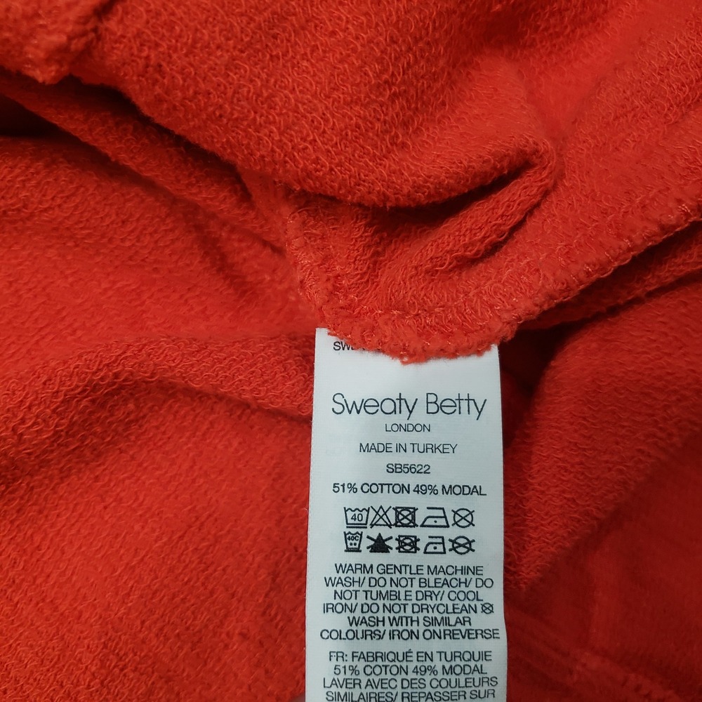 Sweaty Betty Sweatshirt Womens Small Orange Pullover Fleece Gym Fitness - Picture 5 of 10